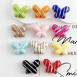 (52) Непрозрачная лаванда Непрозрачные акриловые бусины, бабочка, разноцветные, 21x27x12 мм, отверстие : 2 мм