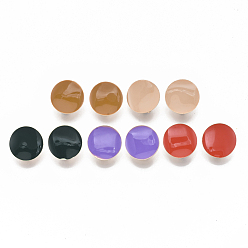 (52) Непрозрачная лаванда Серьги-гвоздики из позолоченного железа, с эмалью и петлей, плоско-круглые, без кадмия, без никеля и без свинца, разноцветные, 20.5 мм, отверстие : 4 мм, штифты : 0.9 мм