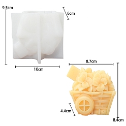 White DIY Silicone Candle Molds, For Candle Making, Flower, White, 6x10x9.5cm