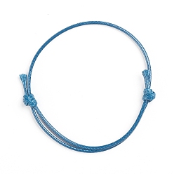 Marine Blue Korean Waxed Polyester Cord Bracelet Making, Marine Blue, Adjustable Diameter: 40~70mm