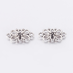 Античное Серебро Тибетского стиля ссылки / разъемы, компоненты для люстры, цветок, без свинца и без кадмия, античное серебро, 16x8x3.5 мм, отверстие : 1.5 мм, 1718 шт / кг
