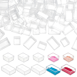 Прозрачный 100 шт. 2 стили прозрачные пластиковые пустые кюветы для акварельных красок, для краски палитры, прозрачные, 18.5~29.5x15.5~18.5x9.5~10 мм, внутренний диаметр: 13.5~16x16~27 мм, 50 шт / стиль