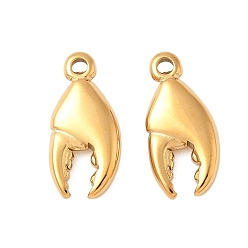 Золотой 304 прелести нержавеющей стали, амулет клешня краба, золотые, 15x7x2.5 мм, отверстие : 1.2 мм