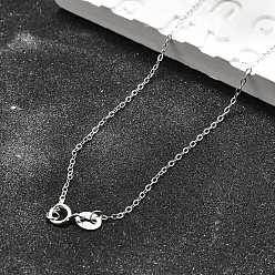 Платина Антикоррозийное родиевое покрытие 925 ожерелья из стерлингового серебра, кабельные цепи, с застежками пружинного кольца, тонкая цепь, платина, 16 дюйм (40.6 см), 1.2 мм