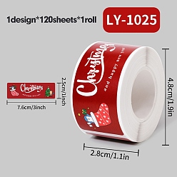 Разноцветный 120 наклейки на рождественскую тематику, самоклеящиеся бумажные наклейки, для партии, декоративные подарки, С Рождеством, красочный, 76x25x0.1 мм