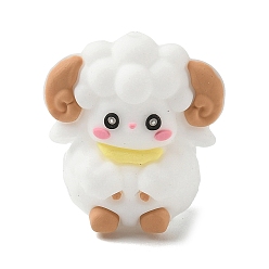 Овца Силиконовые бусины, белые, фокусные бусы, овца, 30x26.5x17~17.5 мм, отверстие : 2 мм