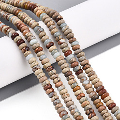Аква Терра Яшма Натуральные бусины из аква терра яшмы, рондель, 4~4.5x2~2.5 мм, отверстие : 0.7 мм, около 151~152 шт / нитка, 15.16~15.35'' (38.5~39 см)