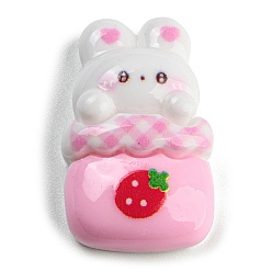 Кролик Кабошоны из непрозрачной смолы на тему кролика, красные, кролик, 27x16.5x8 мм