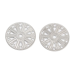 Нержавеющая Сталь Цвет Не тускнеет 316 филигранные соединительные звенья из нержавеющей стали, гравированные металлические украшения, плоско-круглые, цвет нержавеющей стали, 17x0.5 мм, Отверстие : 1.8 мм & 1 мм