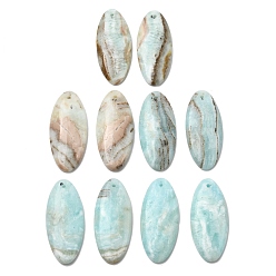 Oval Подвески из натурального гемиморфита, овальные, 35x15x5 мм, отверстие : 1.2~1.4 мм