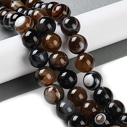 (946F)Морозный цвет внутри  Жонкиль / Непрозрачная зеленая подкладка Нити натуральных глазных агатовых бус, полосатый агат/полосатые бусины из агата, окрашенная и подогревом, круглые, 13 мм, отверстие : 1.8 мм, около 31 шт / нитка, 15.63'' (39.7 см)