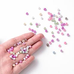 Mixed Color Glass Seed Beads, Ceylon, Round, Mixed Color, 4mm, Hole: 1.5mm, about 4500pcs/pound