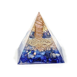 Розовый Кварц Генераторы энергии смолы оргонитовой пирамиды, Рейки, обернутая проволокой, натуральный розовый кварц, шестиугольная призма внутри для украшения домашнего офиса, стола, 60x60x60 мм