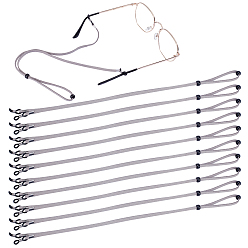 Темно-Серый 10шт. ремешок для ожерелья с очками Velet, с 301 выводами из нержавеющей стали и резины, и акриловые шарики, темно-серый, 27.56 дюйм (70 см)