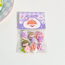 Цветок Набор самоклеящихся кабошонов из непрозрачной смолы, мультяшные 3d кабошоны для поделок, цветок, Размер упаковки: 110x70 mm