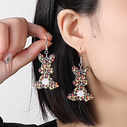 Коричневый Пасхальные акриловые серьги-подвески, платина, коричневые, 60x29 мм