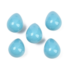 Темно-Голубой Гальванические непрозрачные стеклянные бусины, имитация бирюзовый, слеза, глубокое синее небо, 15x12 мм, отверстие : 1 мм