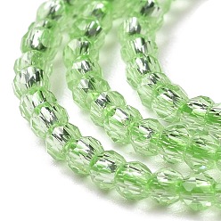 Yellow Green Transparent Glass Beads Strands, Faceted Round, Yellow Green, 2x2mm, Hole: 0.6mm, about 184pcs/strand, 14.49''(36.8cm)