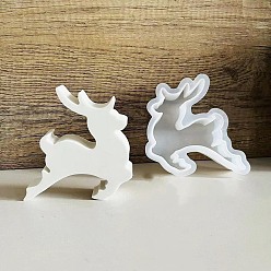 Олень Елочные свечи силиконовые формы, изготовление свечей из эпоксидной смолы, олень, 113x108x24 мм