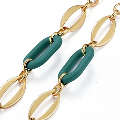 Морско-зеленый Латунные овальные звенья ручной работы, с акриловыми связующими кольцами, несварные, реальный 18 k позолоченный, цвета морской волны, ссылка: 8.5x6.5x2мм и 24x12x2мм, акрил: 27.5x16.5x4.5 мм.