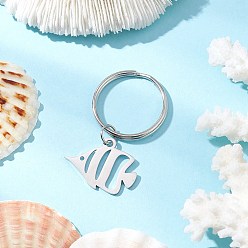 Fish Океанская тема 304 брелки из нержавеющей стали, цвет нержавеющей стали, рыба, 46 мм