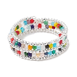 (52) Непрозрачная лаванда Изготовление браслетов из немагнитного синтетического гематита и стекла, разноцветные, внутренний диаметр: 2-1/8 дюйм (5.5 см)