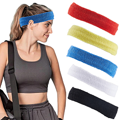 (52) Непрозрачная лаванда 5 шт. 5 цвета пряжи хлопок и спандекс эластичные повязки на голову для упражнений, аксессуары для волос для женщин и девочек, разноцветные, 180x55 мм, 1 шт / цвет