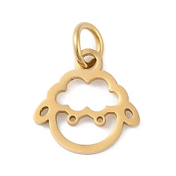 Овца 304 подвески из нержавеющей стали, двенадцать талисманов по китайскому зодиаку, с целью перехода в кольце, овца, 11x11x0.9 мм, отверстие : 3.1 мм