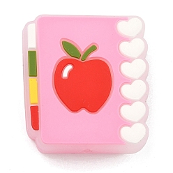 Book Силиконовые фокусные шарики, красные, книга, 30x27x8.5 мм, отверстие : 3 мм