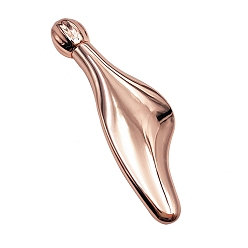 Розовое Золото Роликовая палочка для крема для глаз из сплава, односторонние роликовые массажеры для глаз, розовое золото , 95x30 мм