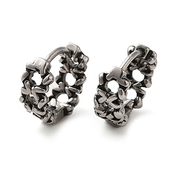 Античное Серебро 316 серьги-кольца из хирургической нержавеющей стали, античное серебро, 11.5x4.5 мм