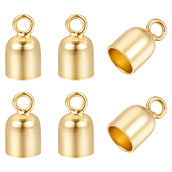 Золотой 925 конец шнура из стерлингового серебра, золотые, 8.5x5 мм, отверстие : 1.6 мм, внутренний диаметр: 4 мм, 6 шт