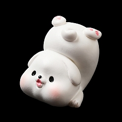 Snow Dog Resin Display Decorations, for Car or Home Office Desktop Ornaments, White, 32x28x25mm