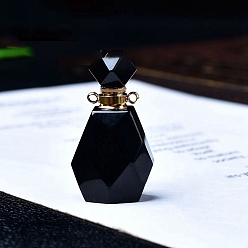 Обсидиан Подвески в виде флаконов для духов из натурального лазурита, спа ароматерапия эфирное масло пустая бутылка подвески, 3.5x2 см