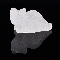 Cristal de Quartz Figurine de chat sculptée dans un cristal de quartz naturel, décoration pour bureau à domicile, 27~31x51~56x24~31mm