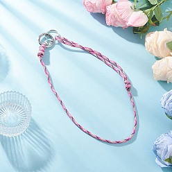 Темно-Розовый Ремни для мобильных телефонов из полиэстера и спандекса, с пружинными кольцами из цинкового сплава, платина, темно-розовыми, 419~758 мм