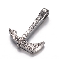 Gunmetal Alloy Pendants, Hammer, Gunmetal, 35x26x7mm, Hole: 4x6.5mm