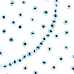 Белый 2 нити ручной работы бусины лэмпворк от сглаза нити, сердце, белые, 6~7x8x3 мм, отверстие : 1 мм, около 47~49 шт / нитка, 13.19~13.98 дюйм (33.5~35.5 см)