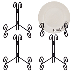 Черный Железные пластинчатые мольберты, держатель дисплея украшений, чёрные, 13x10x16 см