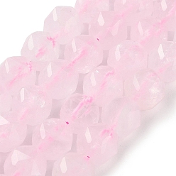 Розовый Кварц Природного розового кварца нитей бисера, граненые, бусины с двойным сердечком и звездочкой, 8.5~10.5x9~10.5 мм, отверстие : 0.8 мм, около 40~42 шт / нитка, 15.43~15.94 дюйм (39.2~40.5 см)