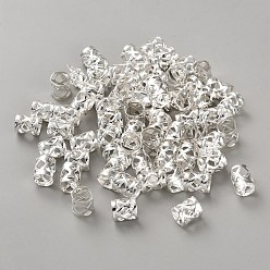 Серебро Железные дреды бусы украшение для волос, манжеты для волос, колонка, серебряные, 9.5x8 мм, отверстие : 7.5 мм, 1000 шт / комплект