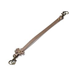 Розово-Коричневый Ручки сумки из воловьей кожи с цветочным краем, с заклепкой из сплава, железной поворотной застежкой и кольцом d, аксессуары для замены ремня для сумки, розово-коричневый, 26.6x1.25x0.6 см