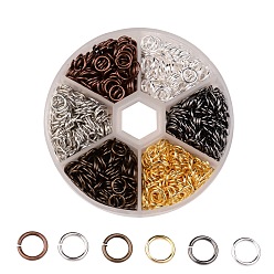 (52) Непрозрачная лаванда 1 открытые соединительные кольца коробки латунные соединительные кольца, разноцветные, 18 датчик, 7x1 мм, внутренний диаметр: 5 мм, около 100 г / коробка