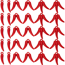 Красный 60шт 3 стили подвески из сплава, окрашенные распылением, перец, красные, 15.5~18.5x3.5~18.5x3.5~4.5 мм, отверстие : 1.4~1.5 мм, 20 шт / стиль