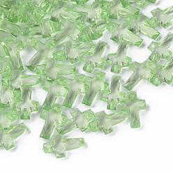 Светло-Синий Прозрачные акриловые подвески, граненые, крестик, голубой, 16x10x4.5 мм, отверстие : 1.5 мм, Около 1455 шт / 500 г