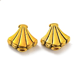 Античное Золото Сплавочные овальные бусины тибетского стиля , без свинца и без кадмия, вентилятор, античное золото , 9x10x4 мм, отверстие : 1.6 мм, Около 961 шт / 1000 г