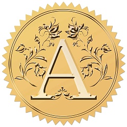 Letter A 34 листы самоклеящиеся наклейки с тиснением золотой фольгой, круглые точки медаль декоративные наклейки для печати конверта карты, буква a, 165x211 мм, наклейки: 50 мм