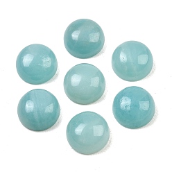 Flower Amazonite Натуральные цветочные кабошоны из амазонита, полукруглый, плоский зад, 12x6 мм