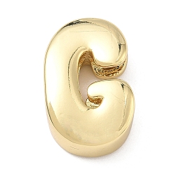Letter G Латунные бусины с инициалами, реальный 18 k позолоченный, долговечный, стойки покрытие, без свинца и без кадмия, Буква G, 21x13.5x6.5 мм, отверстие : 8.5x4 мм