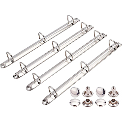 Нержавеющая Сталь Цвет Сталь a4 блокнот 3 механизм скоросшивателя на кольцах, d кольца, гребни для переплета вкладышей для органайзеров планировщики, цвет нержавеющей стали, 28x2x3 см, отверстие : 5.5x4 мм, Внутренний диаметр: 2 cm, о 5 шт / комплект, 4 комплекты / сумка